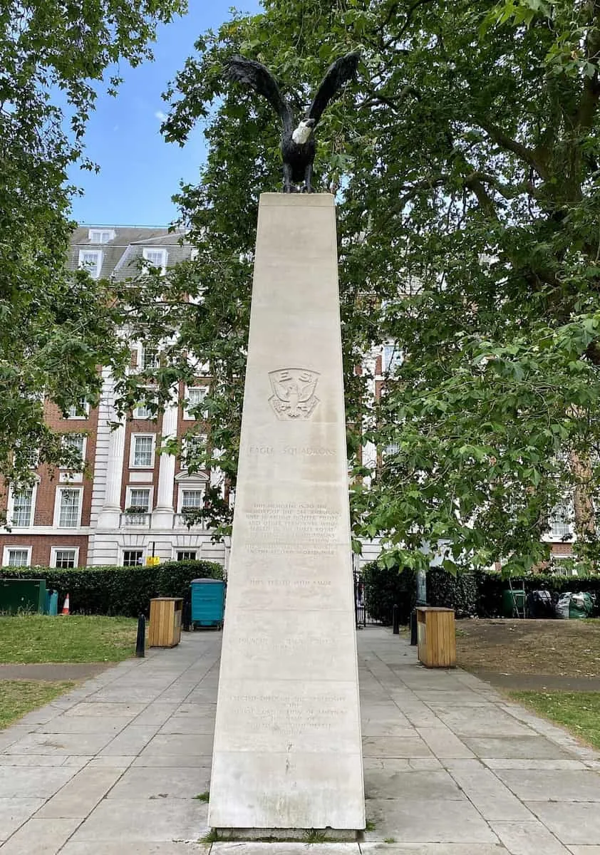 The striking sculpture “Eagle Squadron